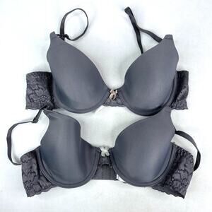 Two Maidenform Fabfit Grey 34B Bras